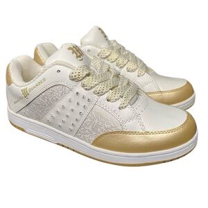 Rare Vintage Makaveli Tupac Women’s White/ Gold Rhinestones Sneakers Size 8